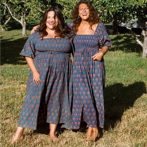 Christy Dawn The Katrina Dress in Indigo Sunflower